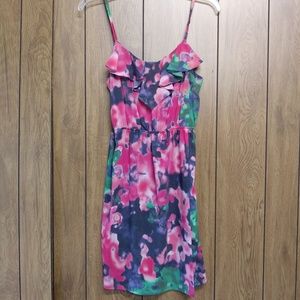 Alice + Olivia Pink/Green Spaghetti Strip XS Dress